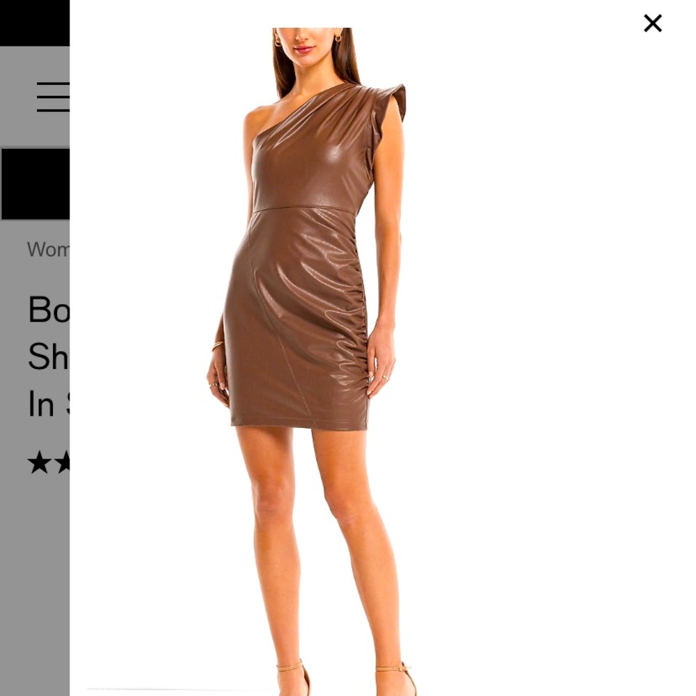 Faux leather mini dress